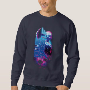 Blue Beetle Retrowave City Ljus Lång Ärmad Tröja