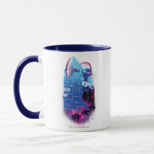 Blue Beetle Retrowave City Ljus Mugg
