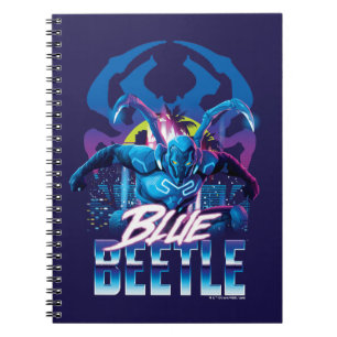 Blue Beetle Retrowave City Sunset Anteckningsbok