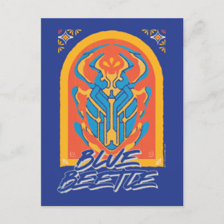Blue Beetle Scarab Talavera-grafik Vykort