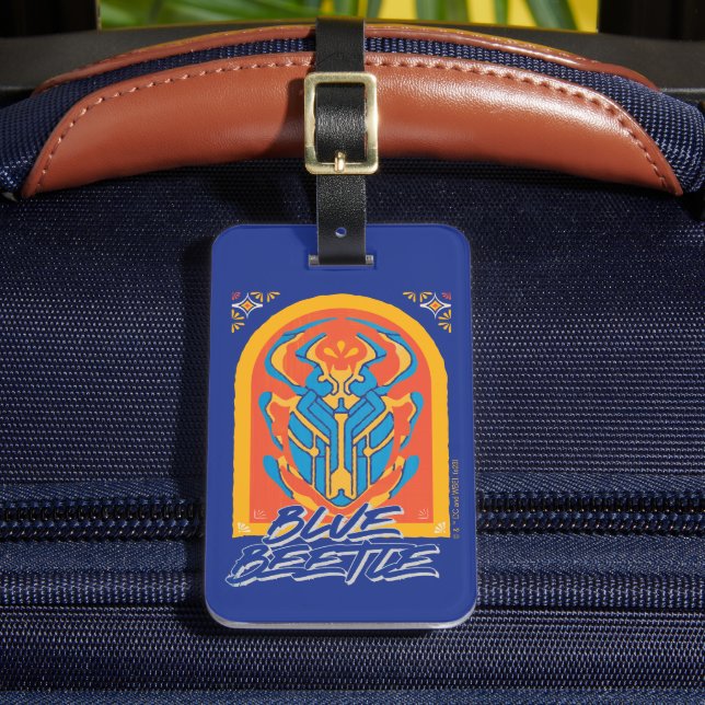 Blue Beetle Scarab Talavera Graphic Bagagebricka (Framsida Insitu 2)