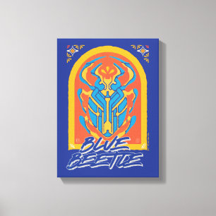 Blue Beetle Scarab Talavera Graphic Canvastryck