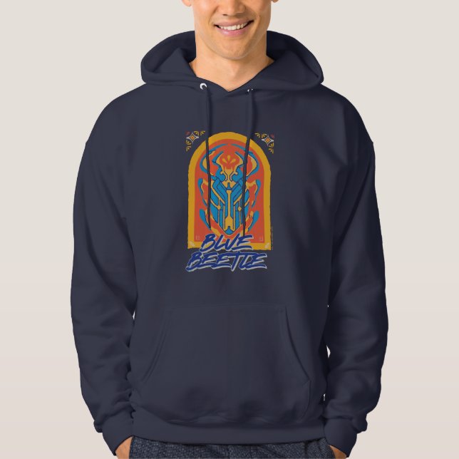 Blue Beetle Scarab Talavera Graphic Hoodie (Framsida)