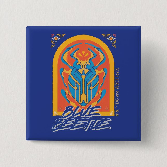 Blue Beetle Scarab Talavera Graphic Knapp (Framsida)
