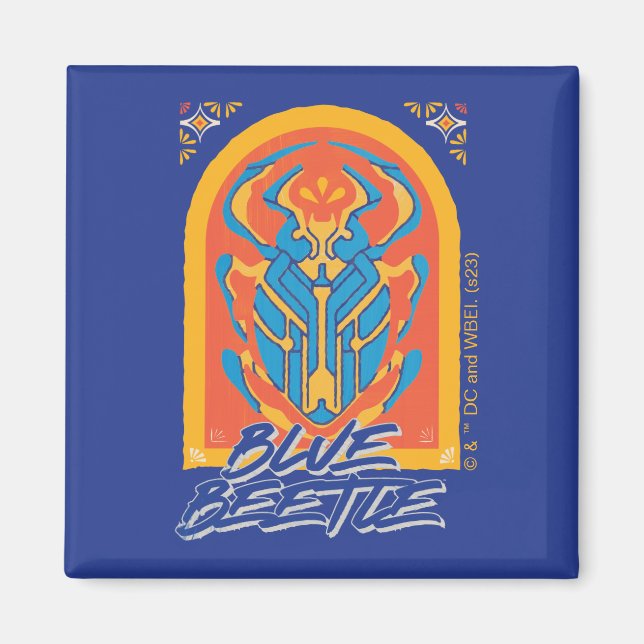 Blue Beetle Scarab Talavera Graphic Magnet (Framsidan)