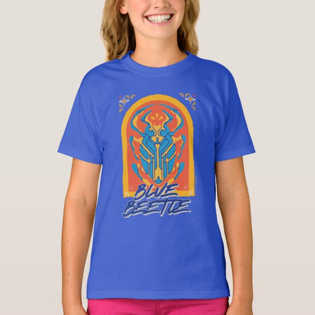 Blue Beetle Scarab Talavera Graphic T Shirt (Framsida)