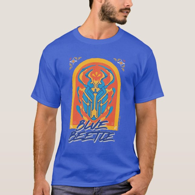 Blue Beetle Scarab Talavera Graphic T Shirt (Framsida)