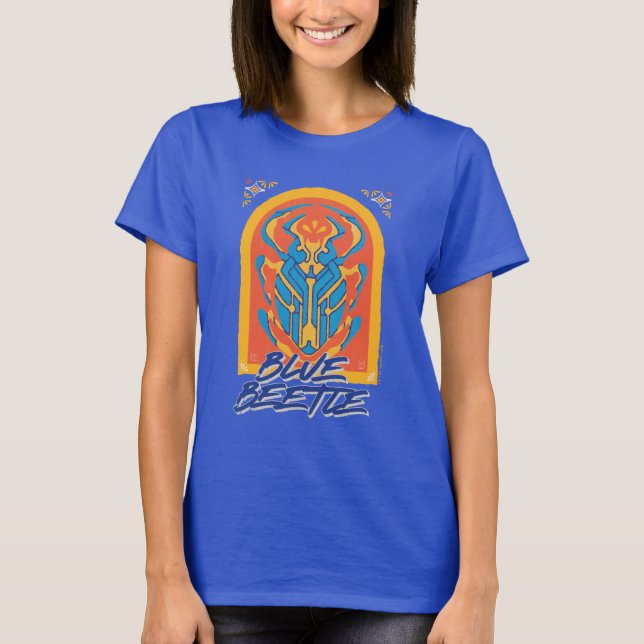 Blue Beetle Scarab Talavera Graphic T Shirt (Framsida)