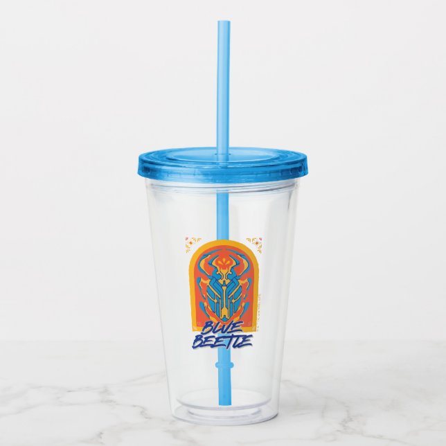 Blue Beetle Scarab Talavera Graphic Take Away Mugg (Framsida)