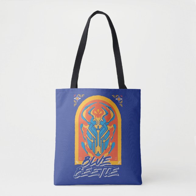 Blue Beetle Scarab Talavera Graphic Tygkasse (Framsida)