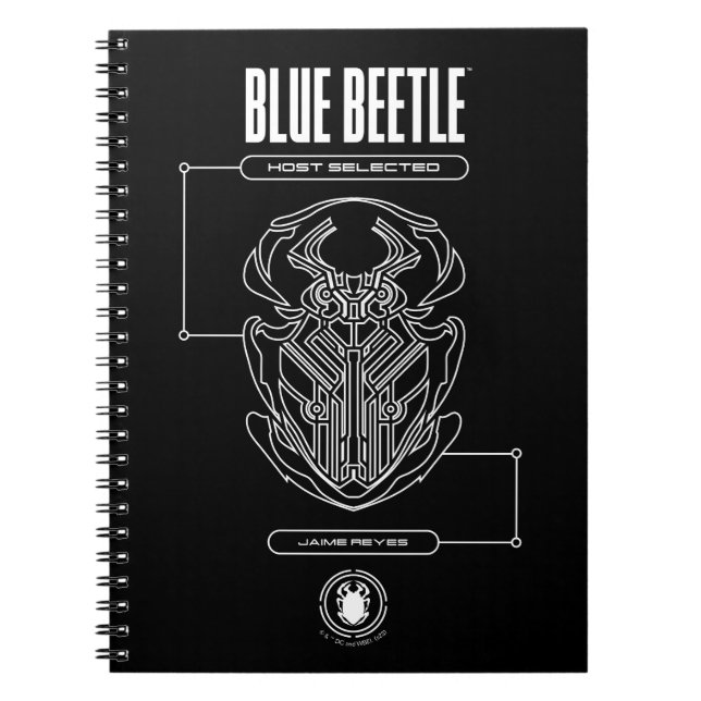 Blue Beetle Scarab Tech Graphic Anteckningsbok (Framsidan)