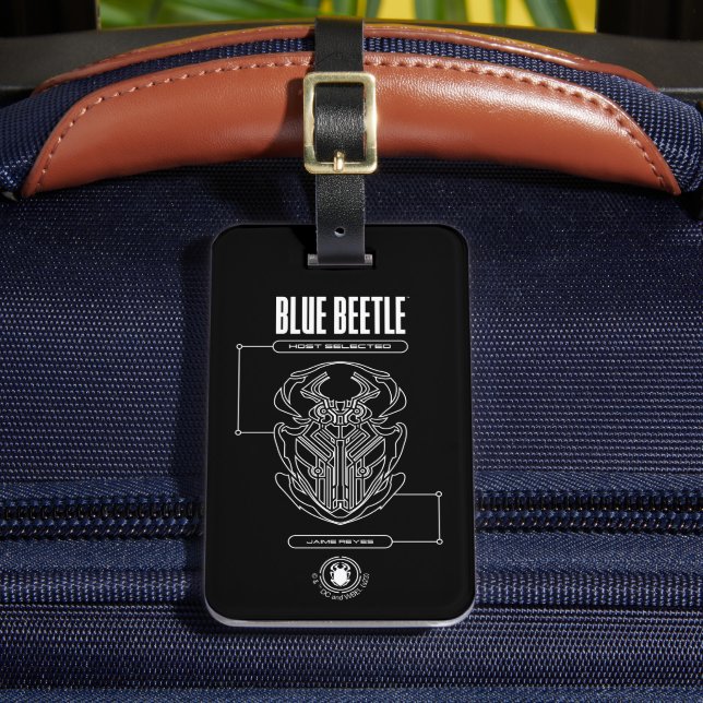 Blue Beetle Scarab Tech Graphic Bagagebricka (Framsida Insitu 2)