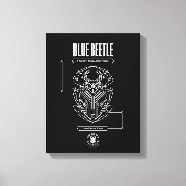 Blue Beetle Scarab Tech Graphic Canvastryck (Framsida)