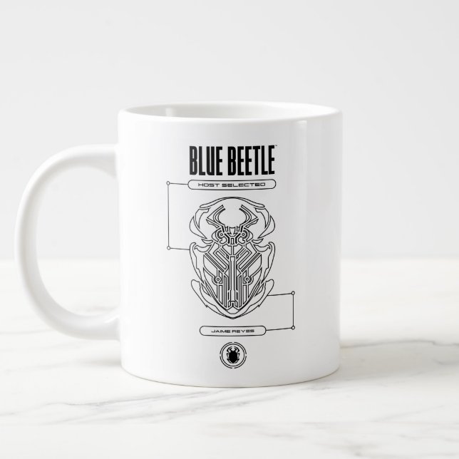 Blue Beetle Scarab Tech Graphic Jumbo Mugg (Vänster)