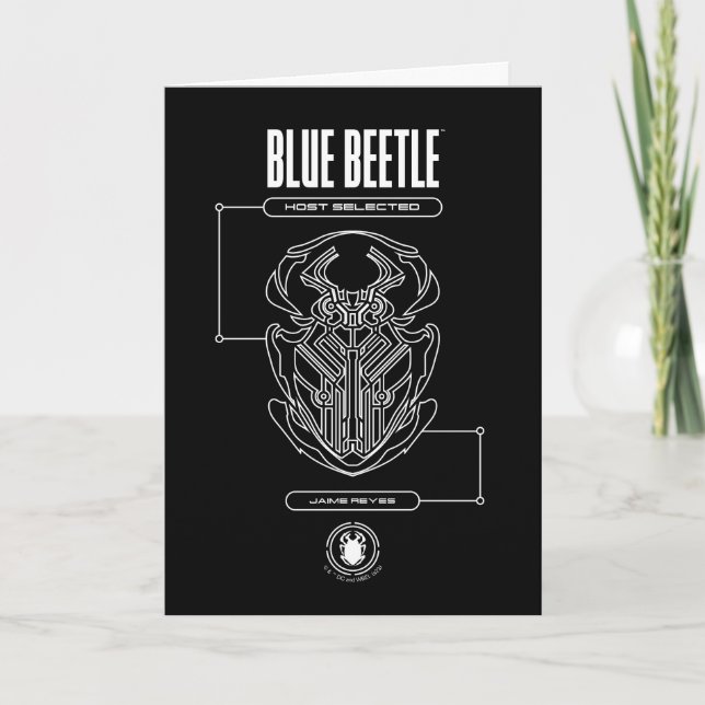 Blue Beetle Scarab Tech Graphic Kort (Framsida)