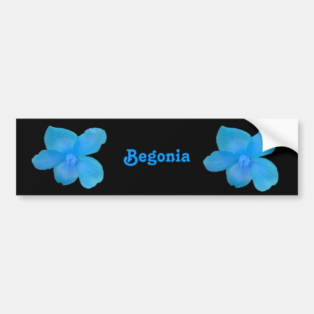 Blue Begonia Anpassade Bumper Sticker Bildekal (Framsidan)