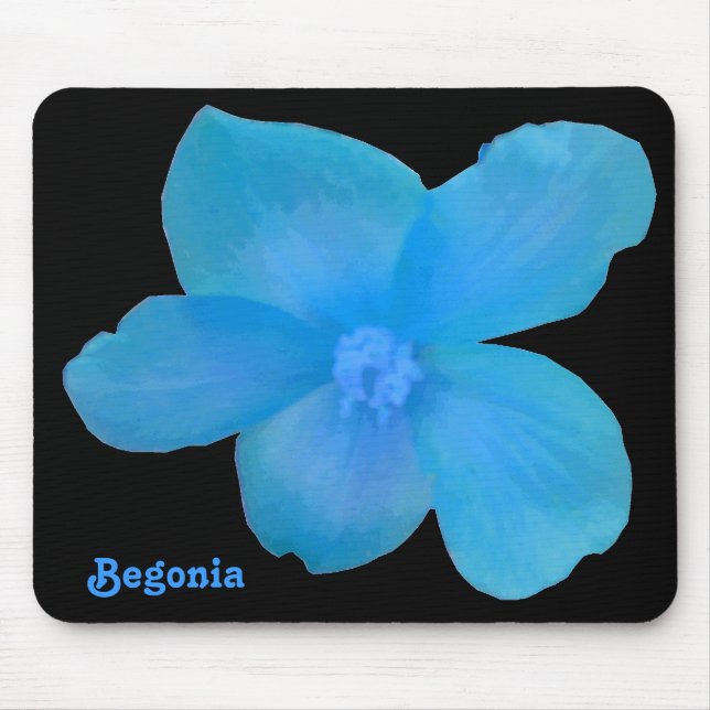 Blue Begonia Anpassade Mousepad Musmatta (Framsidan)