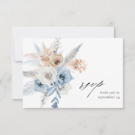 Blue & Beige Boho Blommigt w Meal OSA kort