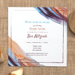 Blue Beige Eggplant Lila Pub Mitzvah-inbjudan Inbjudningar<br><div class="desc">Pub Mitzvah-inbjudan med abstrakt penseldrag med tips om plum,  äggplanta,  beige,  karamel och turkos. Välj tonåring födelsedag eller annat firande. Slutför utseendet med koordinerade returetiketter och osa-höljeskort!</div>