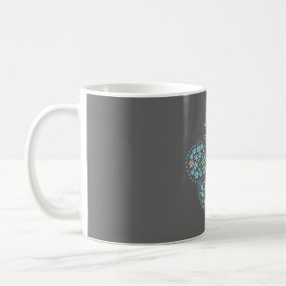 Blue Beige Floral Bloom – Dark Grey Botanical Mode Kaffemugg