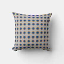 Blue Beige och Grått Polkadot Dekorativ kudde