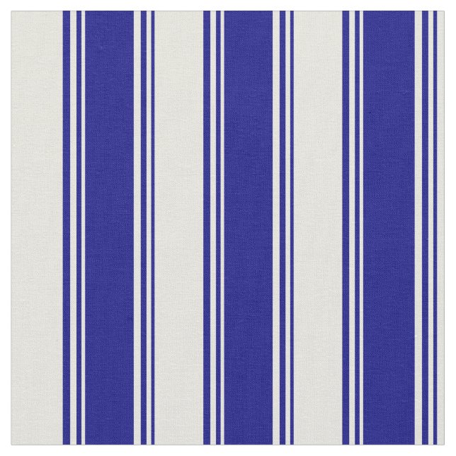 Blue & Beige Rand Tyg (Närbild)