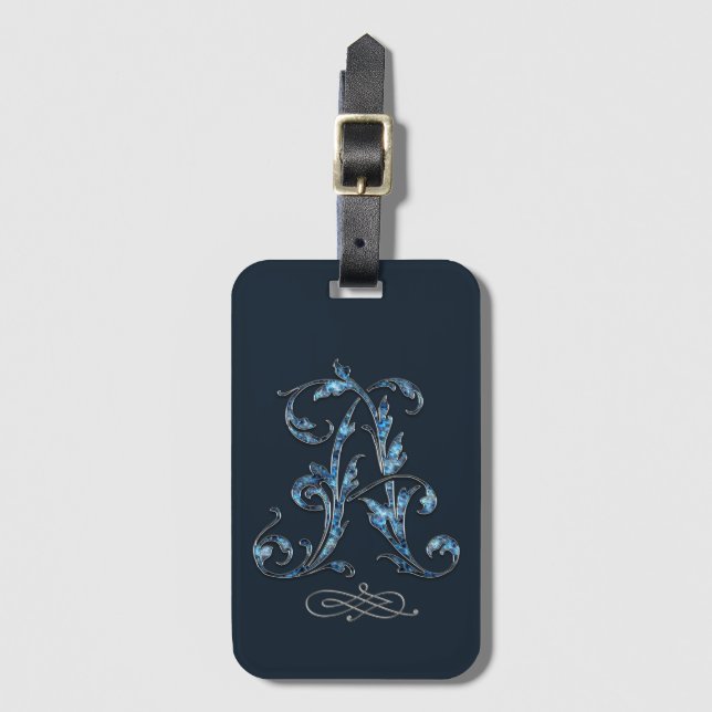 Blue Bejeweled a Luggage Tag Bagagebricka (Framsida vertikal)