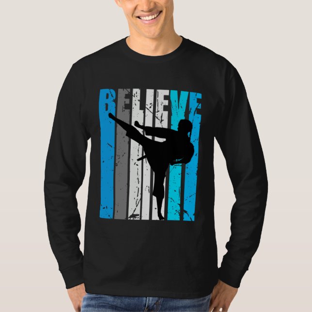 Blue Believe Jiu Jitsu Motivational Girls Team Ret T Shirt (Framsida)