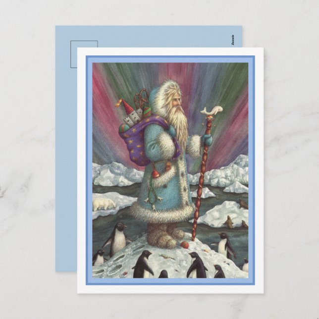 BLUE BELSNICKLE, NORDIN LJUS & PENGUINER HELG VYKORT (Fram/baksida)