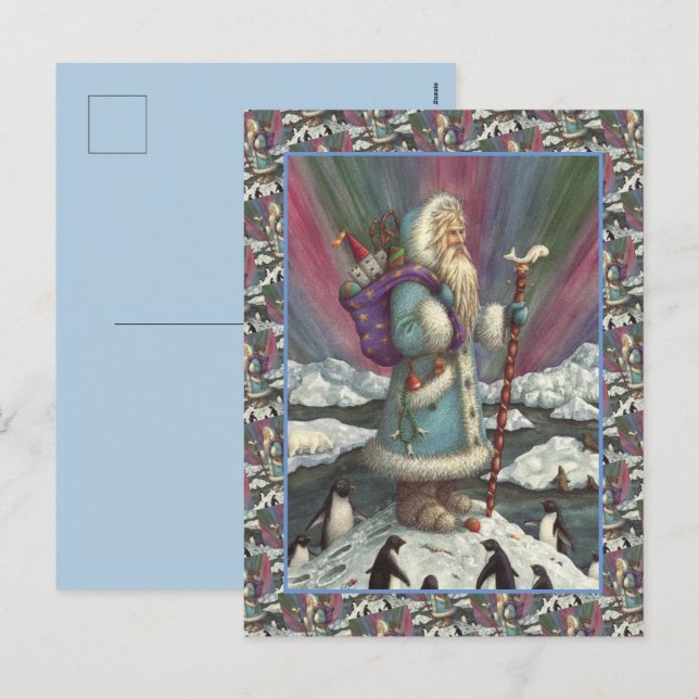 BLUE BELSNICKLE, NORDIN LJUS & PENGUINER HELG VYKORT (Fram/baksida)