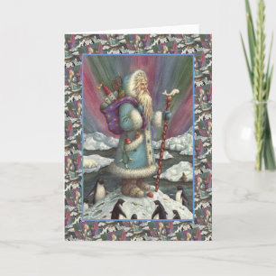 BLUE BELSNICKLE, NORTHERN LJUS & PENGUINS Verse Helgkort