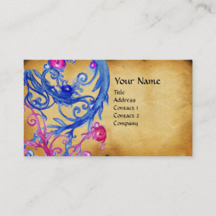 BLUE BERRIES SWIRLS PARchMENT Visitkort