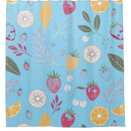 Blue Berry Citrus Shower Curtain - Fresh Summer VI