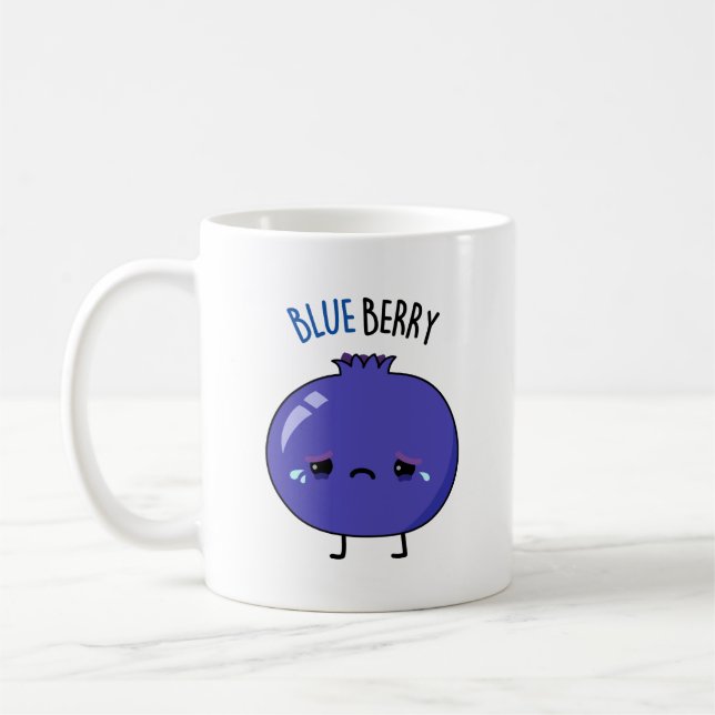 Blue Berry Funny Blueberry Pun Kaffemugg (Vänster)