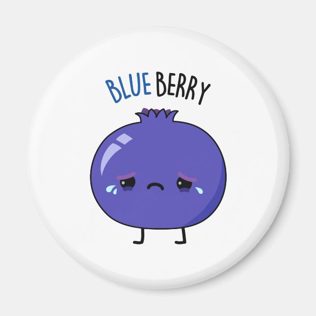 Blue Berry Funny Blueberry Pun Magnet (Framsidan)