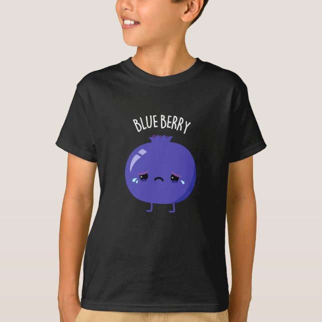 Blue Berry Funny Blueberry Pun Mörk BG T Shirt (Framsida)