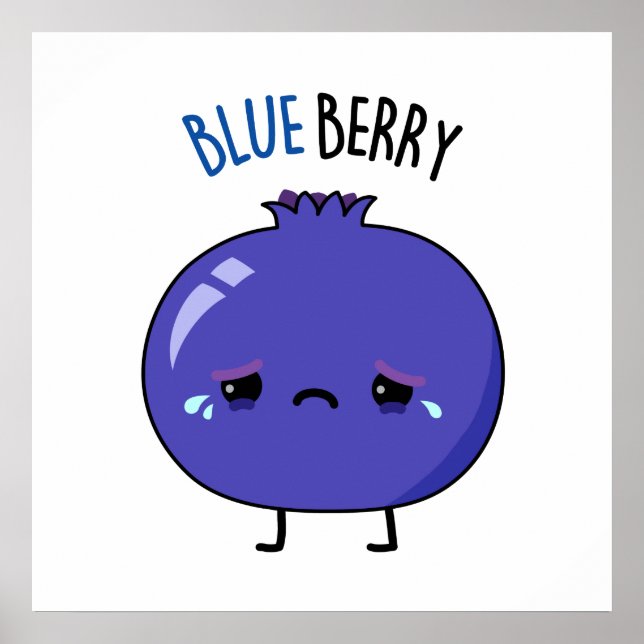 Blue Berry Funny Blueberry Pun Poster (Framsidan)