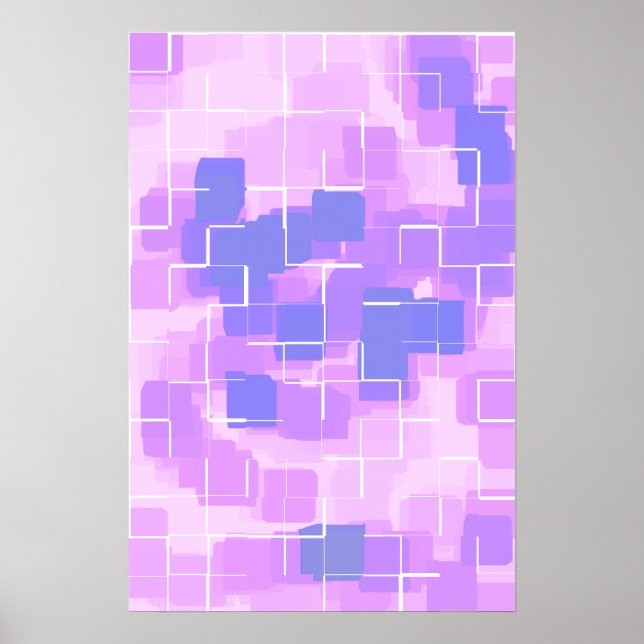 "Blue Berry" Geometric Art Poster (Framsidan)