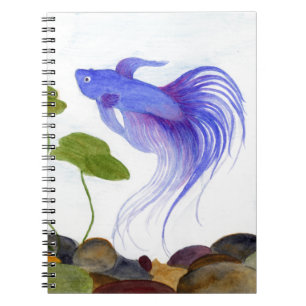 Blue Betta Fish Anteckningsbok