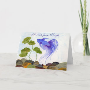 Blue Betta Fish Anteckningskort