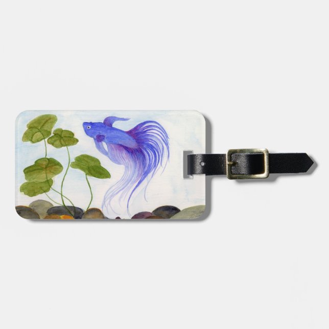 Blue Betta Fish Bagagebricka (Horisontell Framsida)