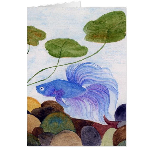 Blue Betta Fish Hälsningskort (Framsidan)