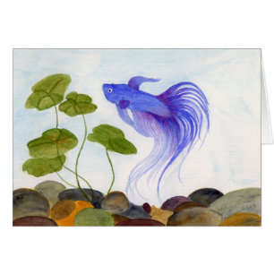 Blue Betta Fish Hälsningskort