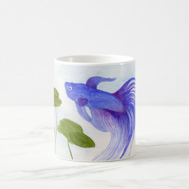 Blue Betta Fish Kaffemugg (Center)