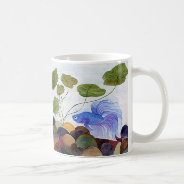Blue Betta Fish Kaffemugg (Höger)