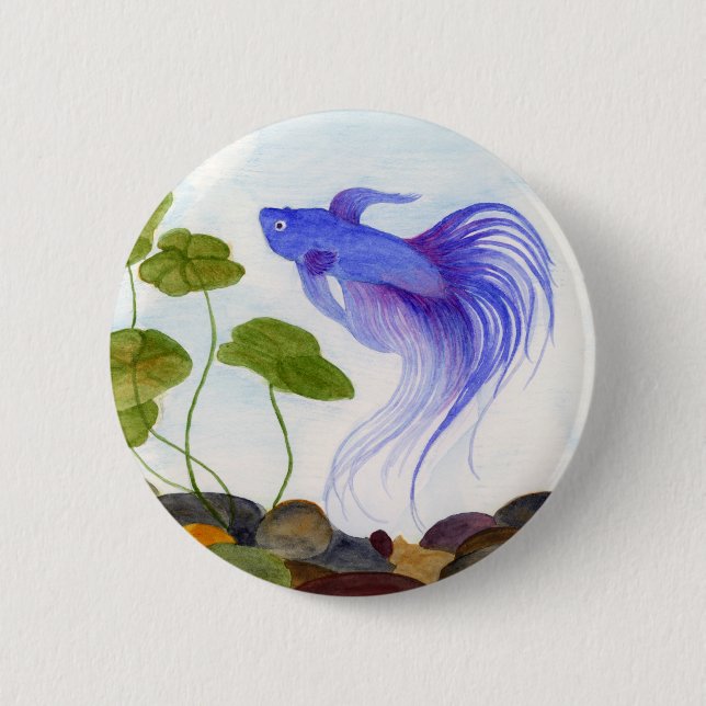 Blue Betta Fish Knapp (Framsida)