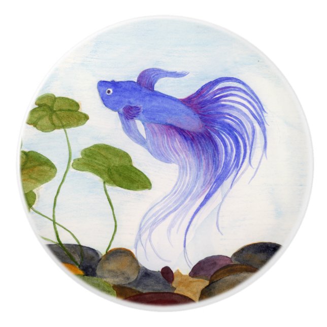 Blue Betta Fish Knopp (Framsidan)