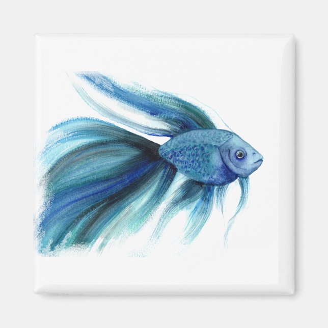 Blue Betta Fish Magnet (Framsidan)