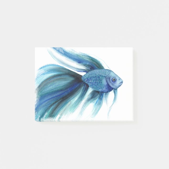 Blue Betta Fish Post-it Block (Framsida)