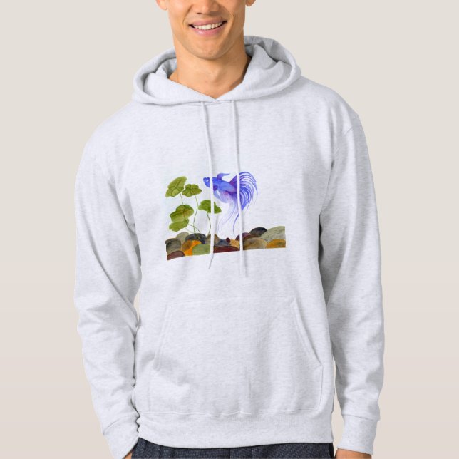 Blue Betta Fish Sweatshirt (Framsida)